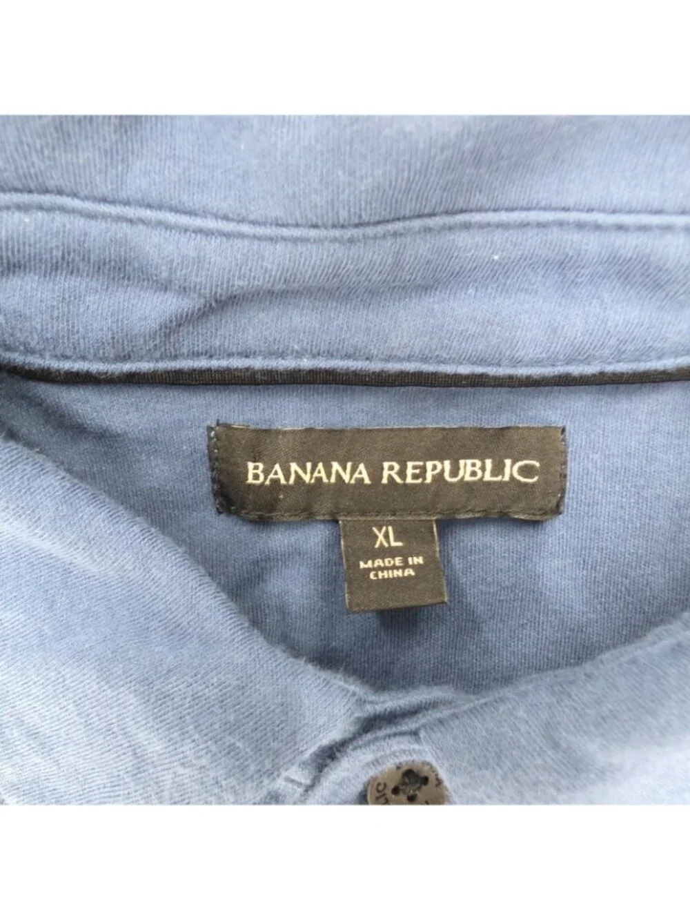 Banana Republic Polo Shirt Mens XL Blue Collared 100% Cotton Solid Casual Preppy